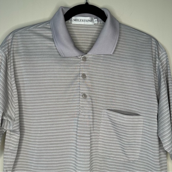 Milestone Men’s Purple White Polo Shirt - Picture 4 of 9